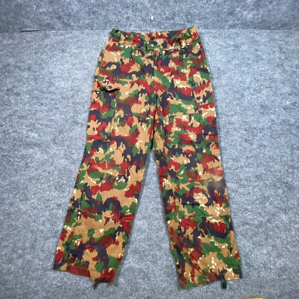 Swiss Military Alpenflage M70 Camo Cargo Field Pants Mens 30x30 Taz 83 Red Camo